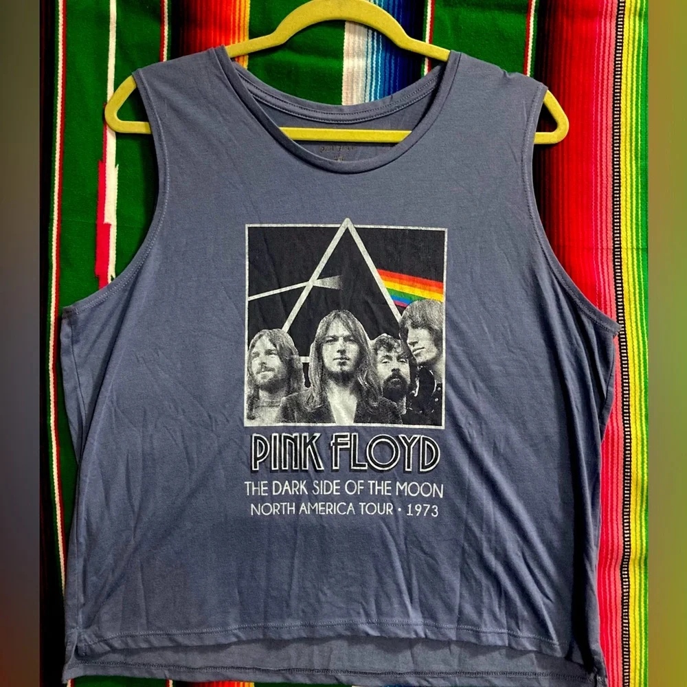 Pink Floyd Dark Side of the Moon Cropped Band Tee Music Tank Top Size XL - Picture 5 of 7